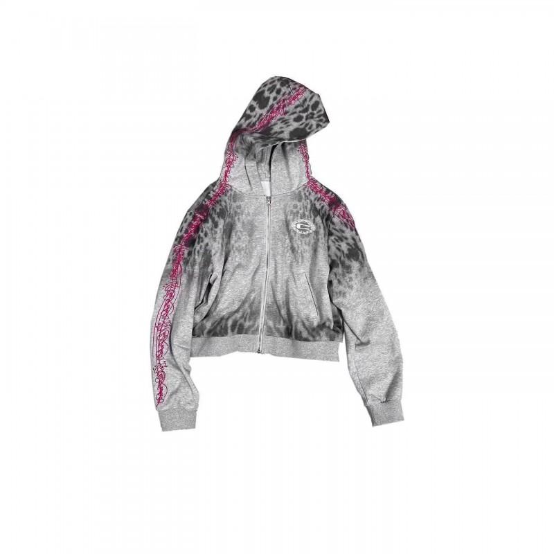 Y2K Streetwear Pár Zipová Mikina Vintage Kamuflážní Potisk Volný Střih Dlouhý Rukáv Ležérní Mikina Dospívající