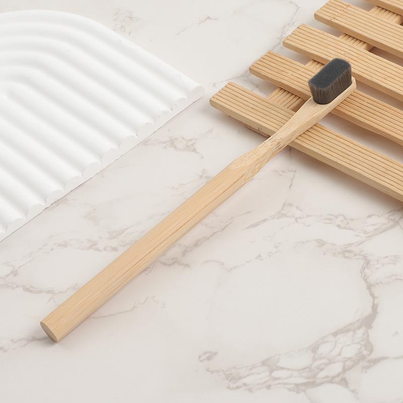 Custom and Stock Options 12000 Ultra Soft Nano Bristles Biodegradable Round Handle Bamboo Toothbrush Nano Toothbrush