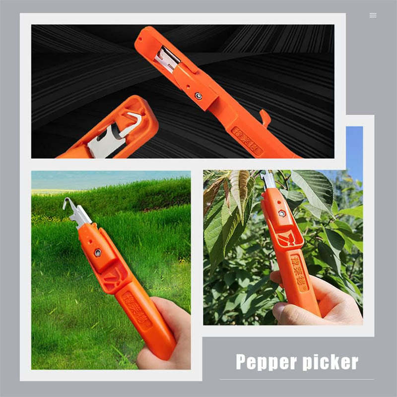 Recolector de uvas y pimientos, cuchillos para pulgar, tijeras de podar de jardín fáciles de recoger, tijeras recolectoras multifuncionales