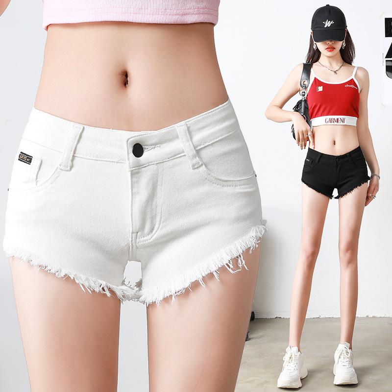 Jeans Women's Summer Shorts Stretch Sexy Raw Edge Three-quarter Pants Japanese and Korean Style New