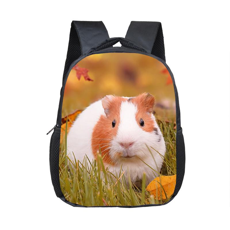 Cartoon Hamster / Pet Guinea Pig Print Backpack  Kids Schoolbags Boy Girl Kindergarten Baby Toddler Bookbag