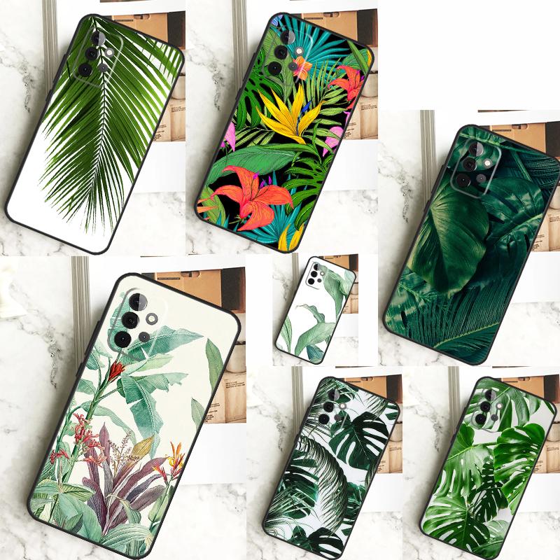 Tropical leaves Case For Samsung Galaxy A15 A25 A35 A55 A51 A71 A12 A32 A52 A13 A33 A53 A14 A34 A54 Cover