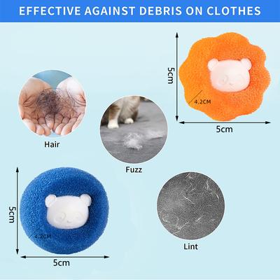 New 8pcs Hair Remover For Laundry Washing Machine Hair Catcher Reusable Blue Orange