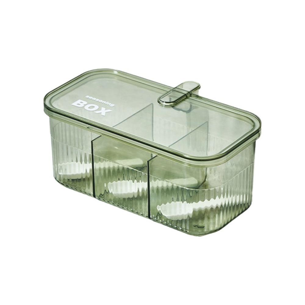 

Plastic Seasoning Box Stackable Design Seasoning Jar Kitchen Storage Bottle Pantry Storage зелёный