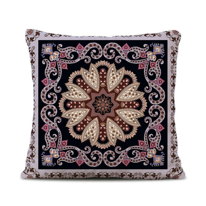 Retro Persian Style Turkish Waist Pillow, Luxury Ethnic Palace Style B&B Hotel Model Room Decoration Sofa Pillow