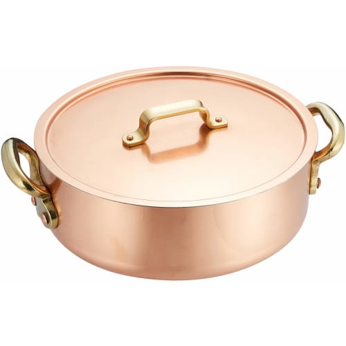 Endo Shoji Commercial Etoile Saucepan, 24cm, Copper, Brass, and Tin, Made In Japan, AST14024