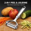 2-in-1 Multifunctional Vegetable Peeler with Stainless Steel Julienne Blade Sharp Handheld Kitchen Peeler Tool for Potato Carrot Cabbage Fruit