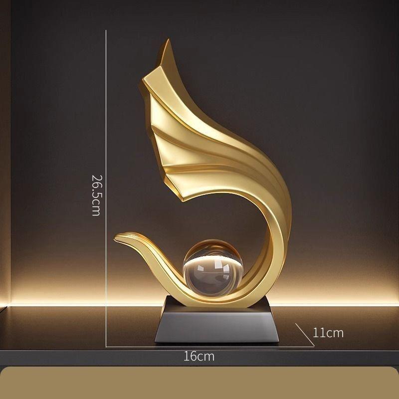 

Crystal Ball Resin Sculpture Fengshui Decoration Home Room Entrance Statue Accessories Hotel Office Desk Furnishing Ornaments