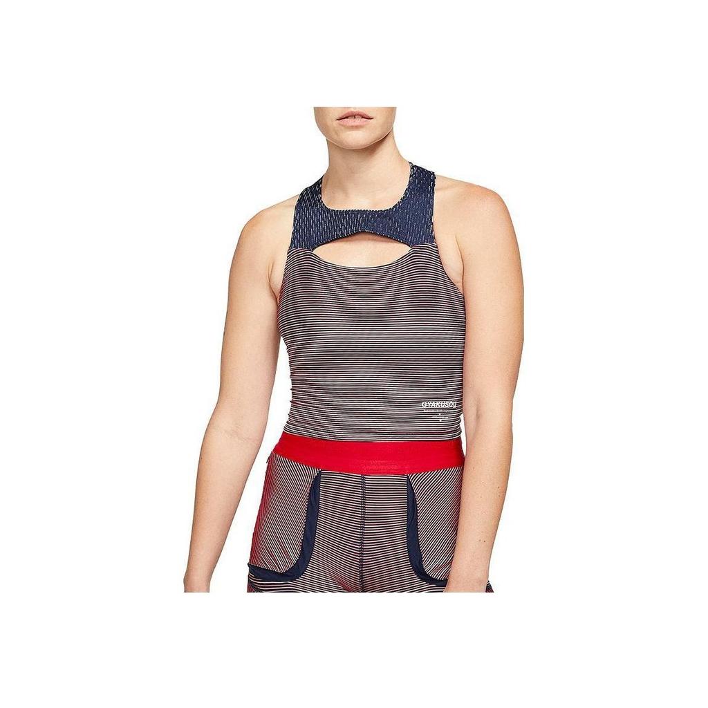 Nike X Gyakusou Striped Running Crew Neck Crop Tank Women Tops Red CU1584-498