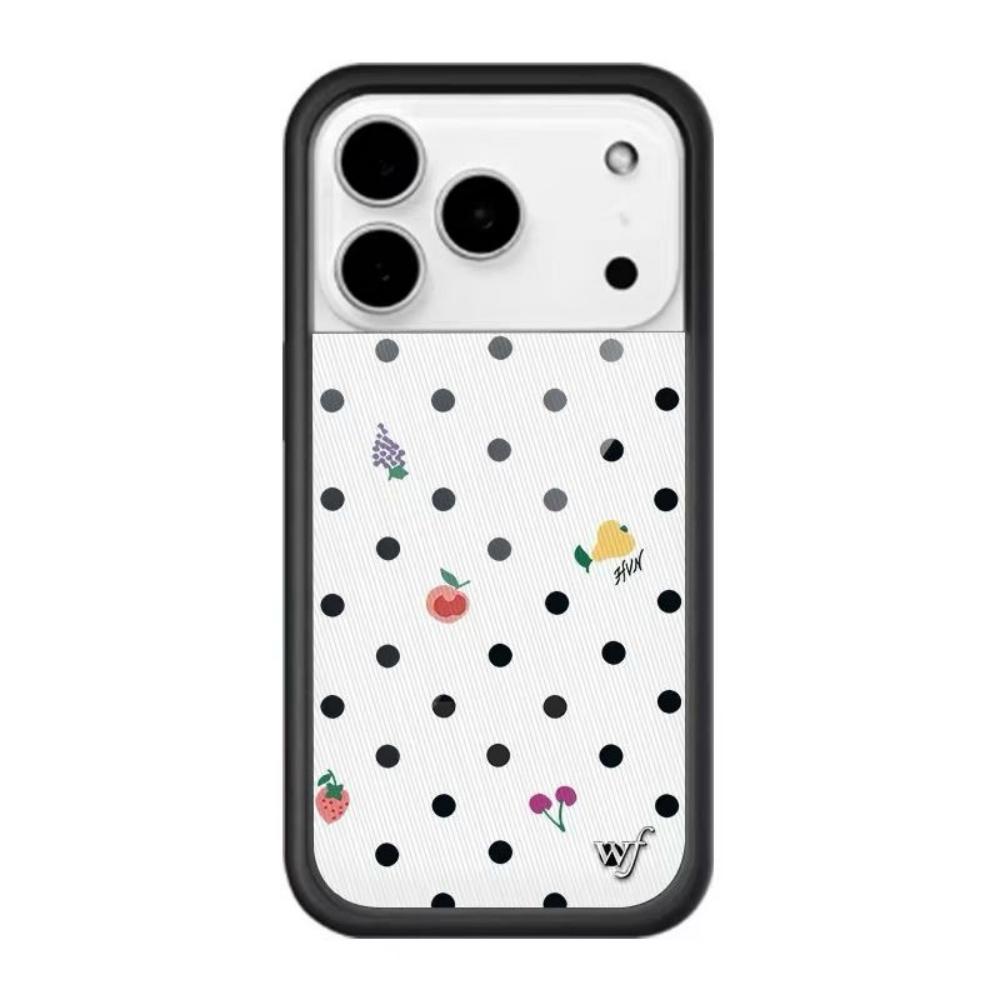 

New Wildflower INS Cherry Polka Dot Phone Case for iPhone 17 Pro Max 16 15 14 13 12 16 Plus 15 pro 3D WF Cute Protective cover for iPhone 14 plus