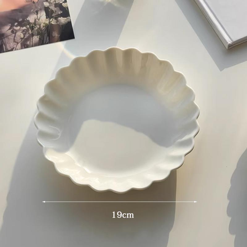 Ahundjiaz-Nordic Pure White Ceramic Plate Set, Dessert, Breakfast, Pasta, Western, Home Tableware, Kitchen Plates Sets