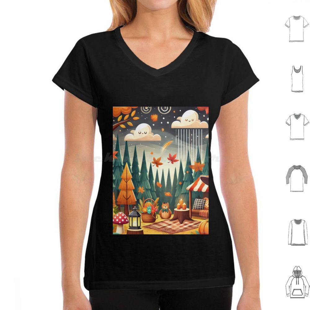 Enchanted Autumn Forest T Shirt Men Women Kids 6xl Autumn Fall Forest Enchanted Whimsical Seasonal Leaves Nature Cozy Cute