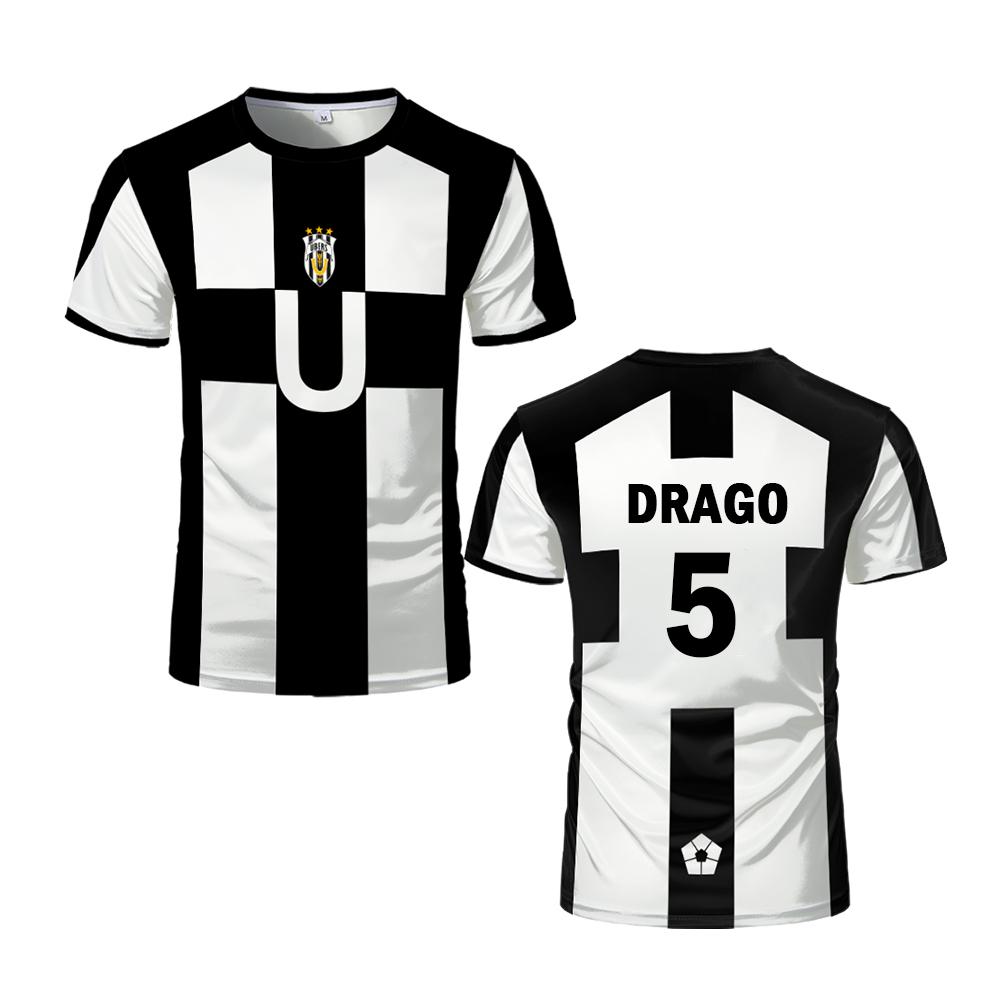 2025 Pětičlenný fotbalový motiv VL Replika Tričko Anime Ubers Blue Lock Trička s celoplošným potiskem BAROU Krátký rukáv Cosplay Uber Pánské tričko