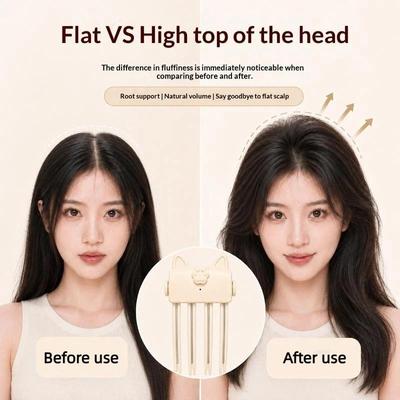 Portable Heated High‑Crown Root Volumizing Clip Wireless Rechargeable Fluffy Hair Styling Accessory Anti‑Flat Top Root Lifter