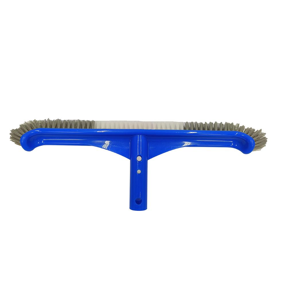 17inch Heavy Duty Pool Brush Head with Curved Ends Cleaning Brush Head for Cleaning Inground Pool Tiles Walls Floor Steps