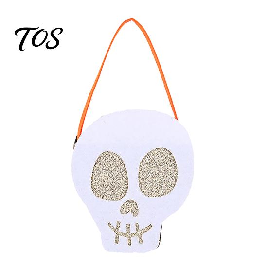Halloween Candy Bags for Kids Felt Bag, Pumpkin Ghost Skull Cat Owl Tote Decorative Holiday Sacks Kids, Non Woven Trick or Treat Handbag, Party Favor
