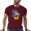Parrot T-Shirt  t-shirt summer clothes shirt  edition t shirt clothing Cartoon Hot Sale Blue and Gold Macaw  harajuku
