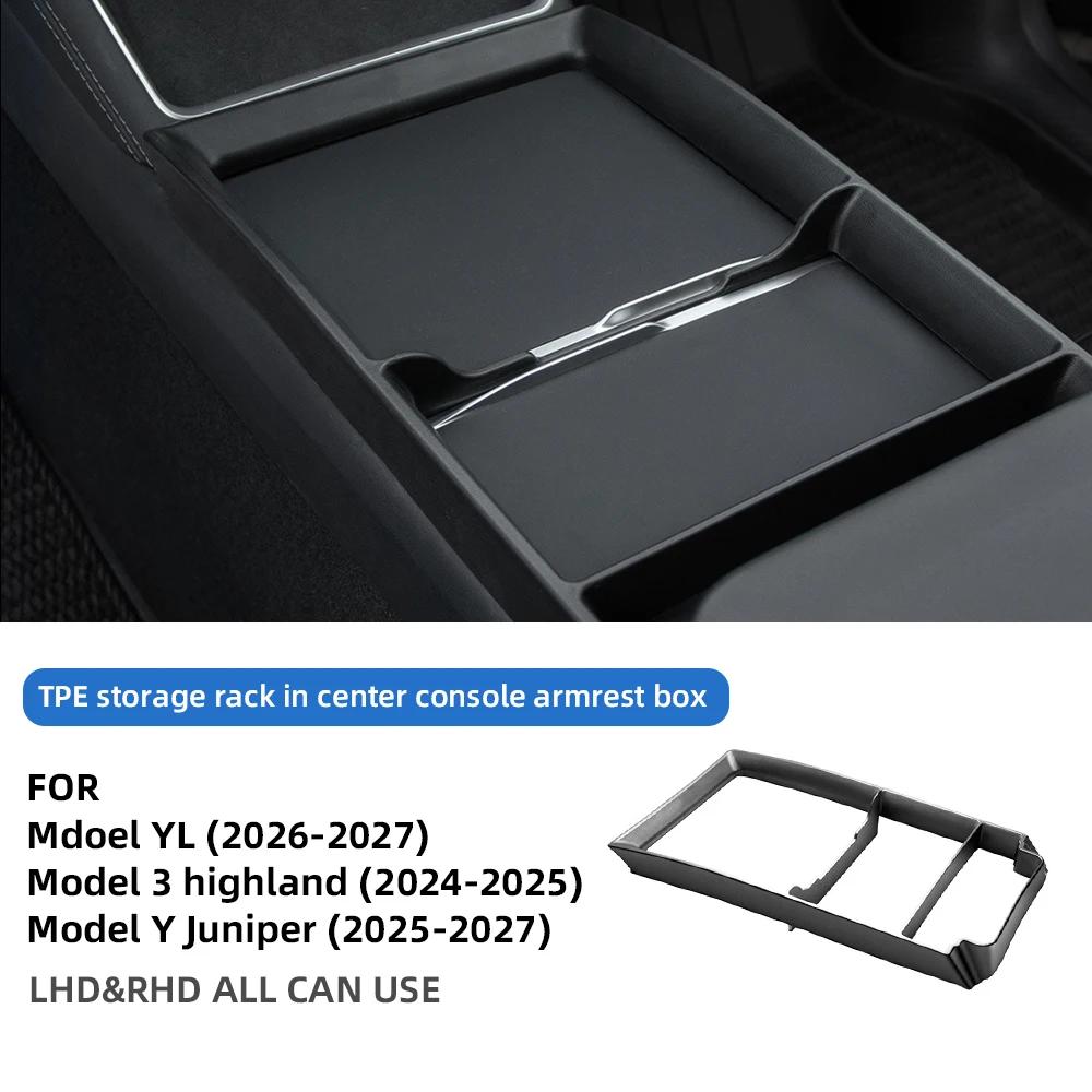 TPE Center Console Armrest Box for Tesla Model Y YL Juniper 2025 2026 2027-Up Model 3 Highland 2024-UP Organizer Storage Tray