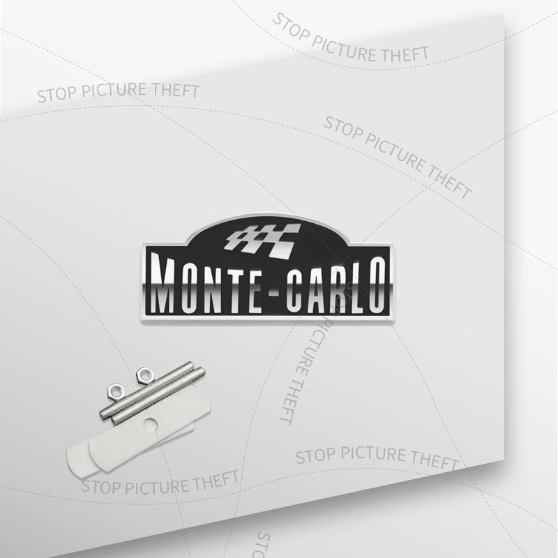 1Pc 3D Metal Monte Carlo Logo Grille Emblem Badge Car Rear Tail Bumper Trunk Sticker For Octavia Fabia Kodiaq Yeti Superb