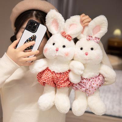 Cute Cute Dressed Little White Rabbit Doll Plush Toy Rabbit Panda Dog Doll Children Soothing Doll