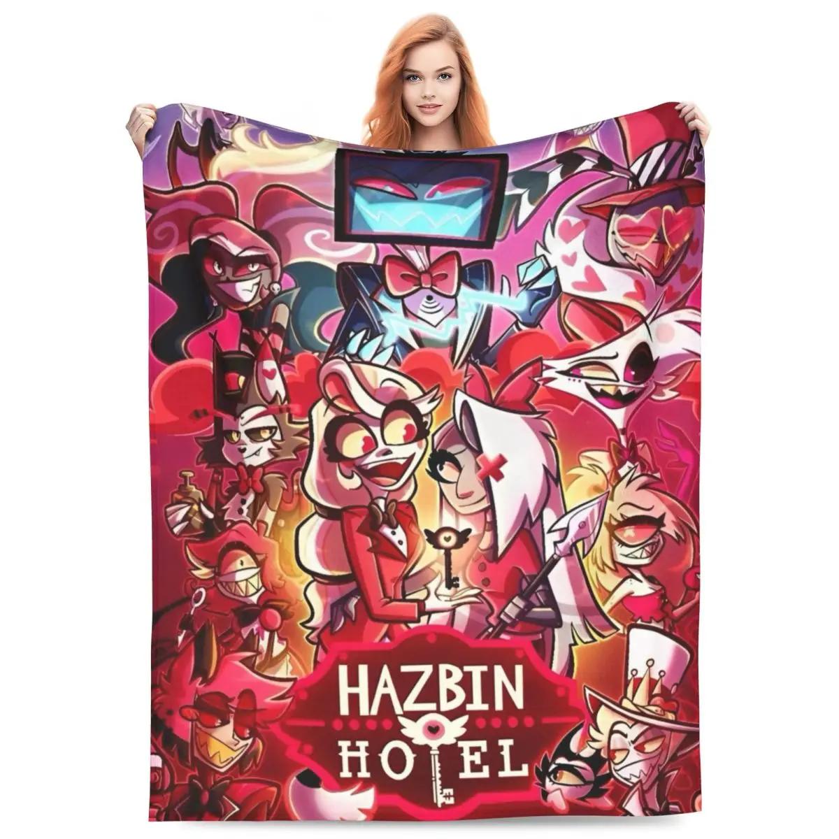 

VOX H-Hazbin Hotel Alastor Game Теплое мягкое одеяло для путешествий в офисе Мягкие постельные принадлежности Пледы Пушистый диван Кровать Фланелевое покрывало 100x150cm