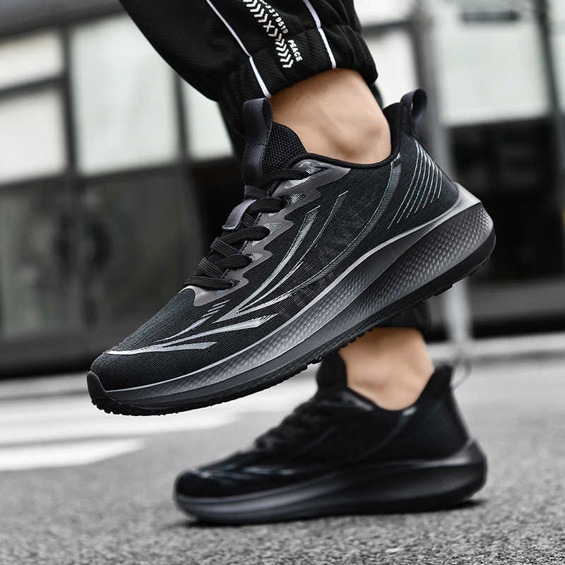 Fashion PU Leather Flat Sole Black Men Sneakers Casual Training Shoes Loafers Men Sports Sneakersy Global Brands Styling Imported