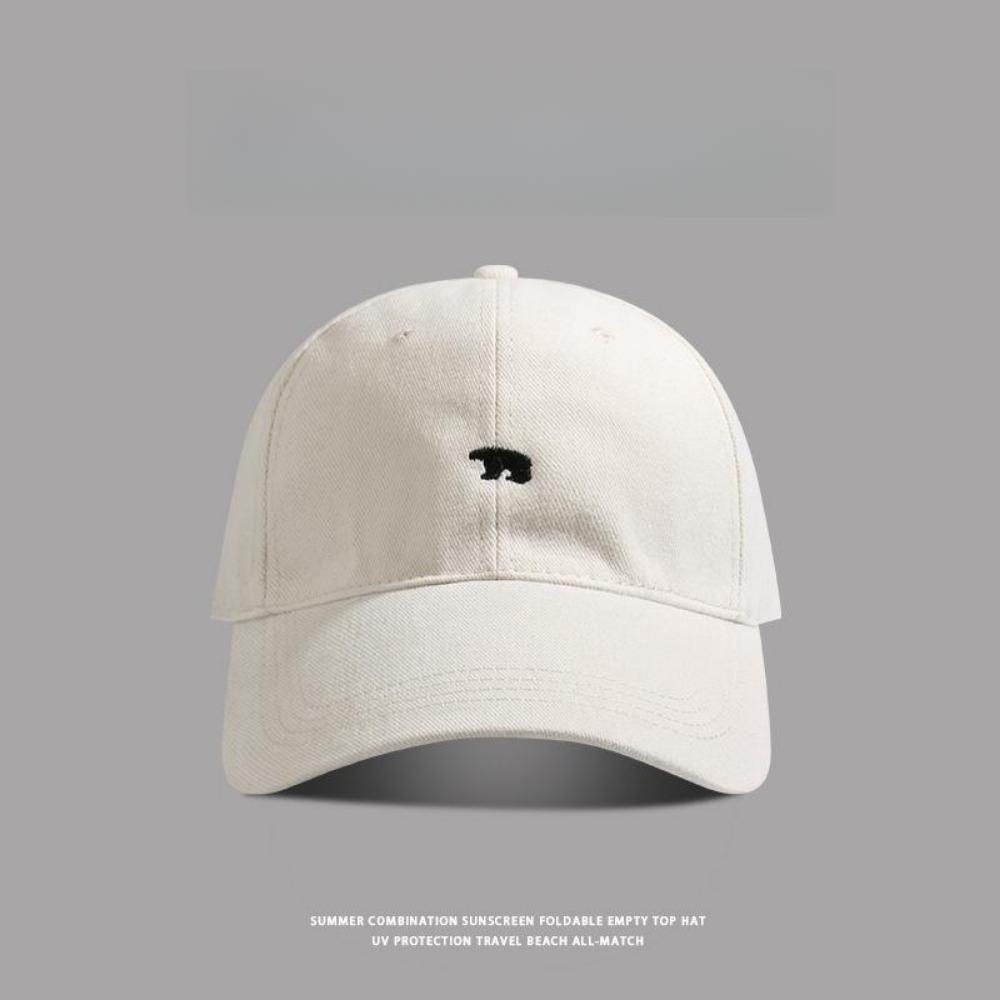 

Стильная бейсболка с вышивкой медведя, солнцезащитная, дышащая, регулируемая, идеальная повседневная шляпа, мужская, женская, унисекс, бейсболка Single code белый