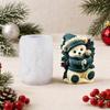 3D Christmas Bear Candle Mould for Candle Soap Making, Bear Shape Casting Mould for Holiday Table Placement, Gift Project and Seasonal Tables