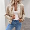 Women's Sequin Short Jackets Long Sleeve Shiny Cropped Coat Lightweight Zipper Metallic Jacket Glitter Party Disco Outfit