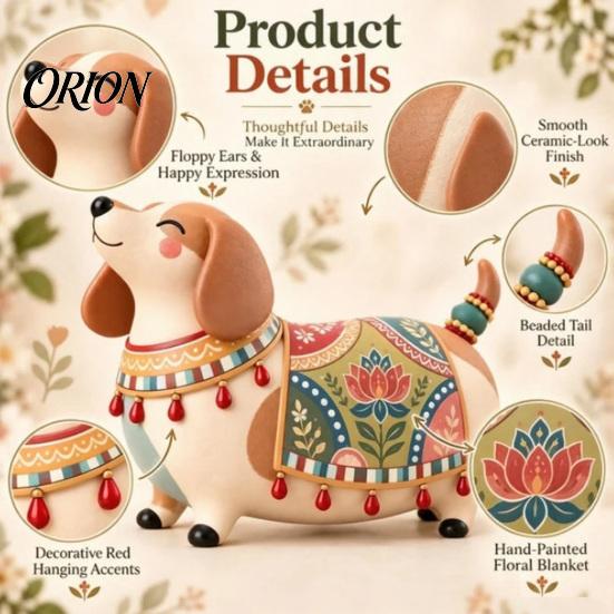 Funny Pet Statues Dachshund Cat/Dog Ornament, Handmade Resin Decorative Figurine, Artistic Themed Rustic Crafts Home Decor Statue for Living Room Desk