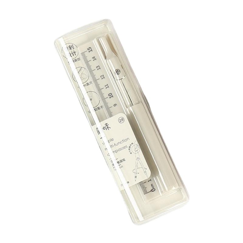 Многофункциональный циркуль для рисования, математический и геометрический канцелярский инструмент, циркуль 3 в 1, геометрическая линейка с набором карандашей