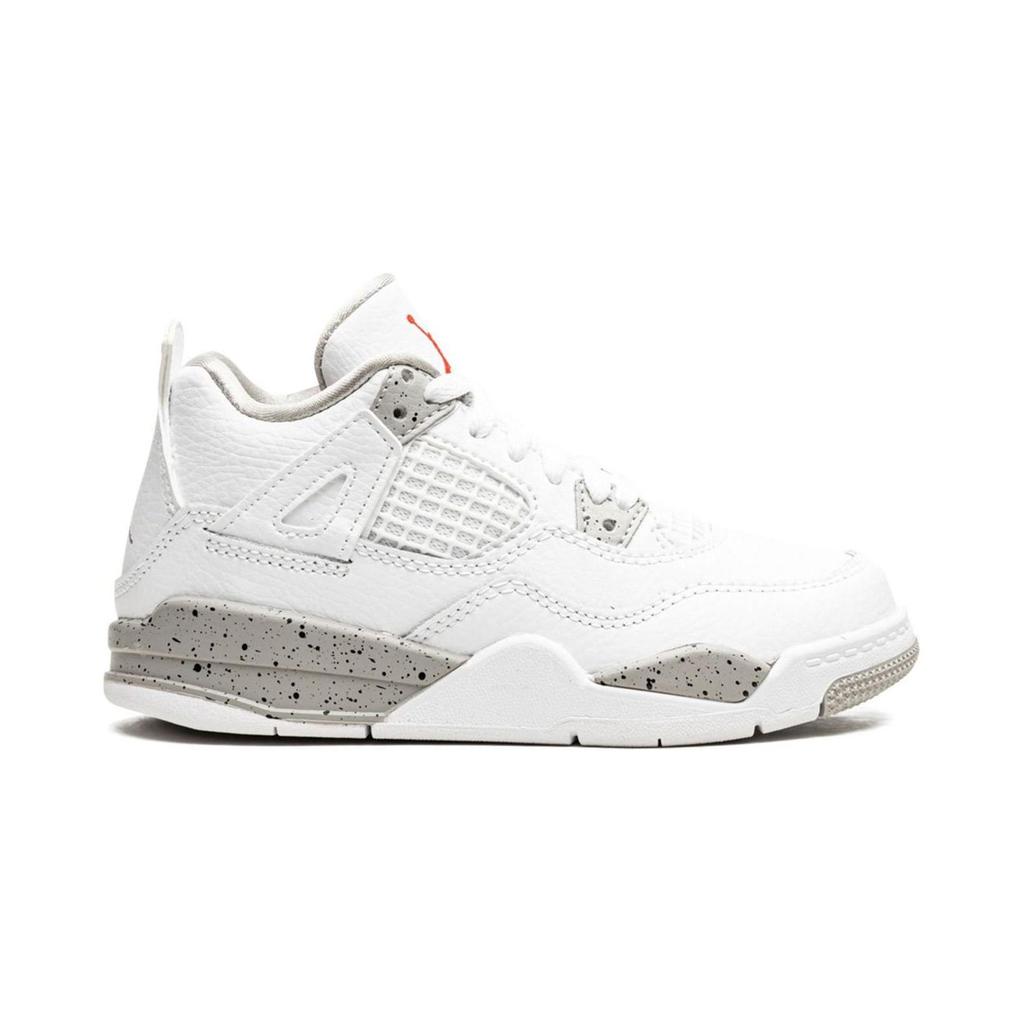 Air Jordan 4 Retro PS White Oreo Kids Sneakers Tech-Grey Black Fire-Red BQ7669-100