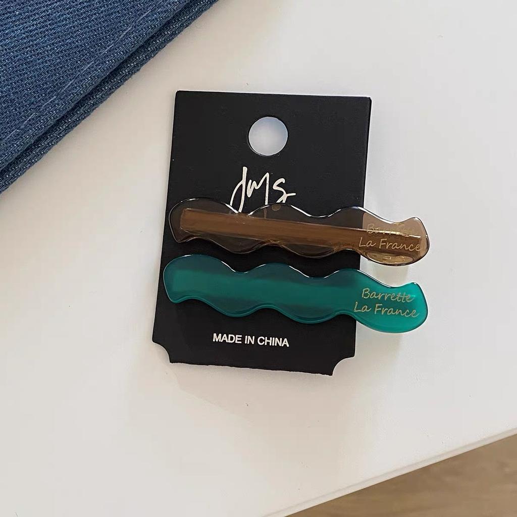 2pcs/set Acetate Hair Clips Wave Geometric Hairpin Colorful Printings Barrettes Elegant Sweet Cute Women Hair Accessories