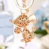 Cute Mouse Keychain Sparkling Rhinestone Mouse Keychain Colorful Enamel Rat Charm with Key Ring Gift for Men Women