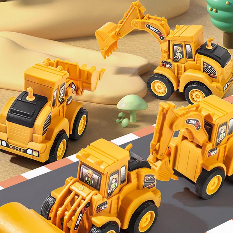 1Pcs Engineering Vehicle Model Press Sliding Car Excavator Bulldozer Children Educational Construction Vehicle Toy Kids Boy Gift