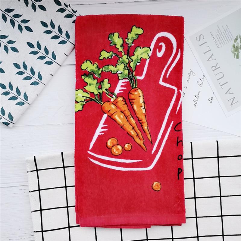 1Pc 38x70cm Large Colorful Printed Cotton Hand Towel Kitchen Dishcloth Water Absorption Household Cleaning Cloth