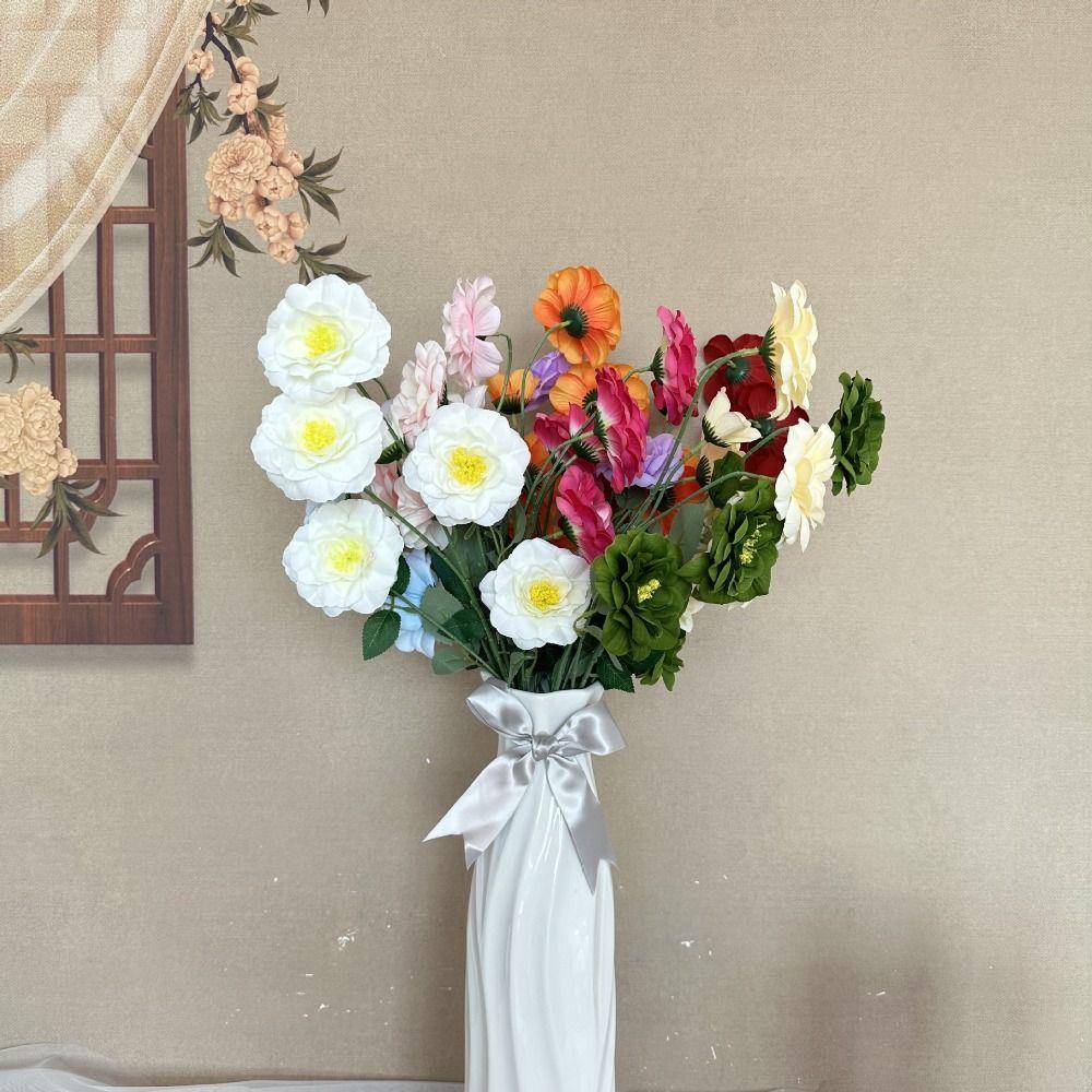 

Plastic Silk Osmanthus Branch Realistic Fake Flower Hotel Office Decor белый