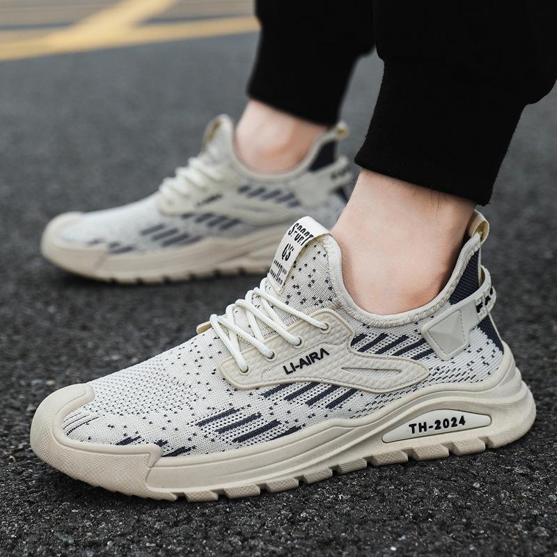 2024 New Large Size Men's Shoes Korean Version Trend Low Top Comfortable Casual Shoes Soft Sole Breathable Fashion Running Shoes