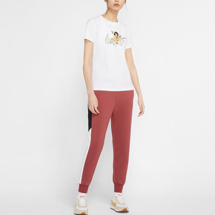 Nike Unicorn Cartoon Logo Knit Short Sleeve T-Shirt Women Tops White CW6758-100