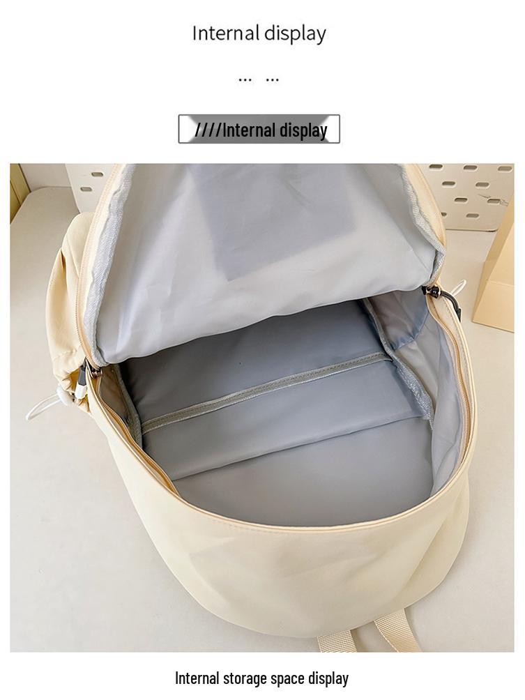 Zaino di Grande Capacità Stile Coreano con Fiocco per Ragazze - Borsa per Laptop per Studenti Universitari e delle Medie
