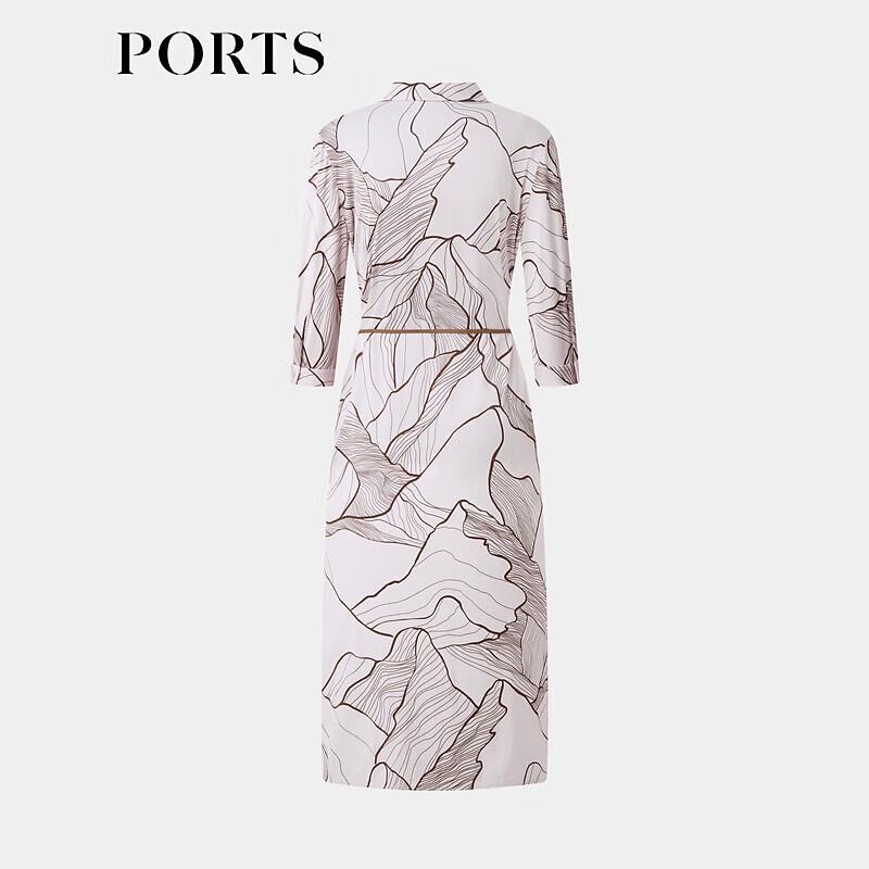 PORTS Women's Spring/Summer Printed Silk Shirt Dress