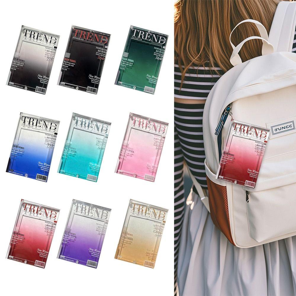Trendy Magazine Style 3-inch Photo Frame with Bead Chain Photo Card Holder Card Display  Keychain