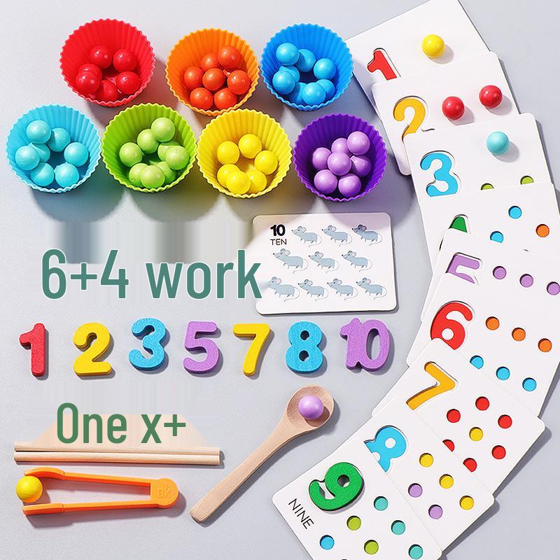 Montessori-Inspired Math Matching Puzzle & Clip Beads for Preschool Fine Motor Skills Development