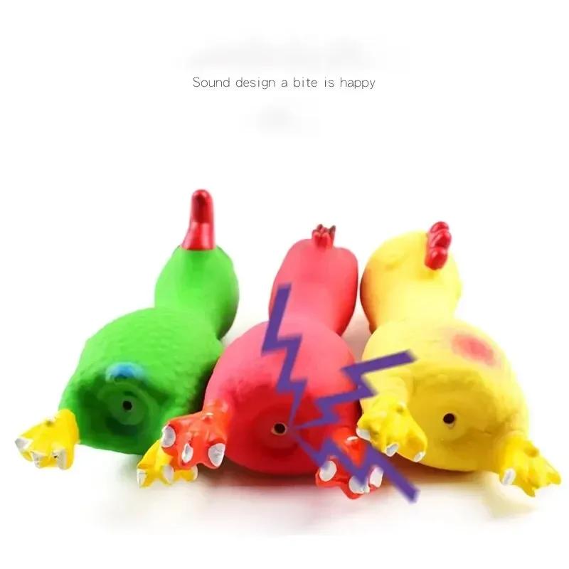 Cooing Chicken Dog Toy, Durable Latex Chew, Interactive Play for Small & Medium Breeds