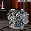 1pc Engine-shaped Rotating Cup Desktop Decoration - Automotive Decor with Internal Combustion Engine Design, Non-moving Desktop Ornament Suitable