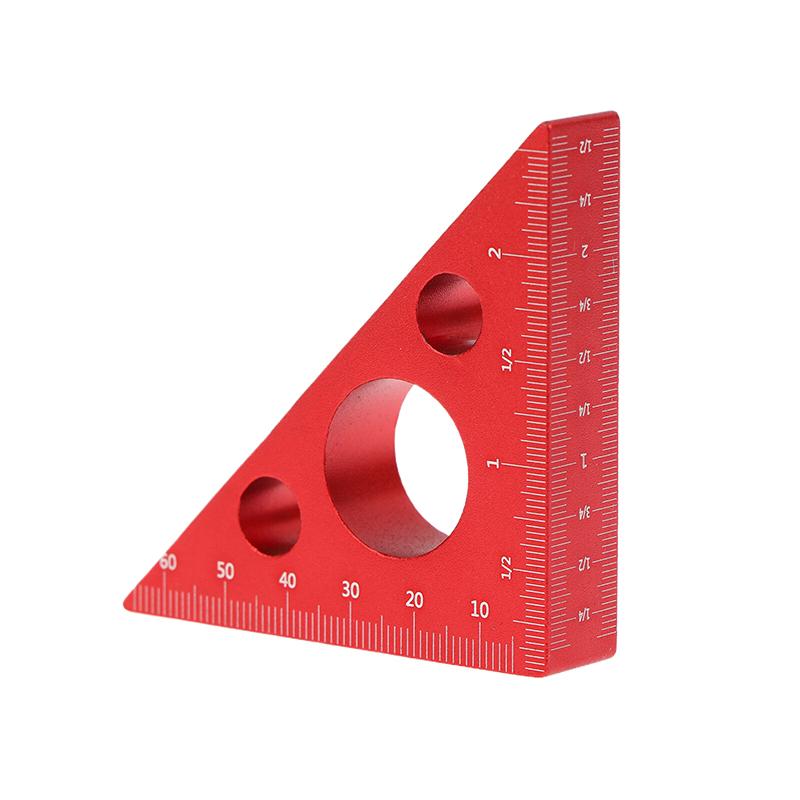 

Aluminum Alloy Right Angle Marking Ruler 45/90 Degree Woodworking Carving Square Precision Angle Ruler Woodworking Tools красный