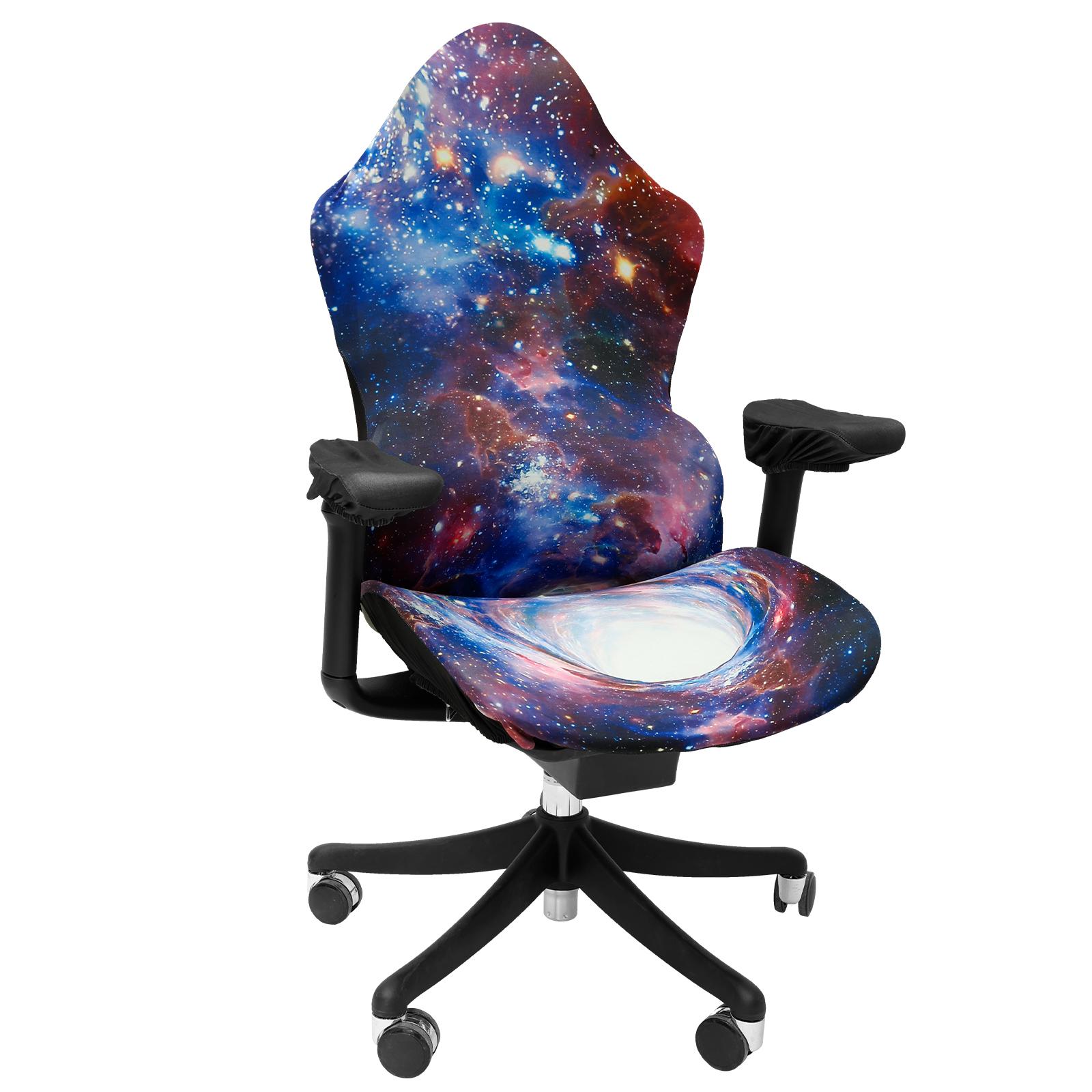 

Gaming Chair Cover Printed Stretchable Elastic Office Seat Cover with Back and Armrest Cover Decorative Computer Chair Protector 1 Set фіолетовий