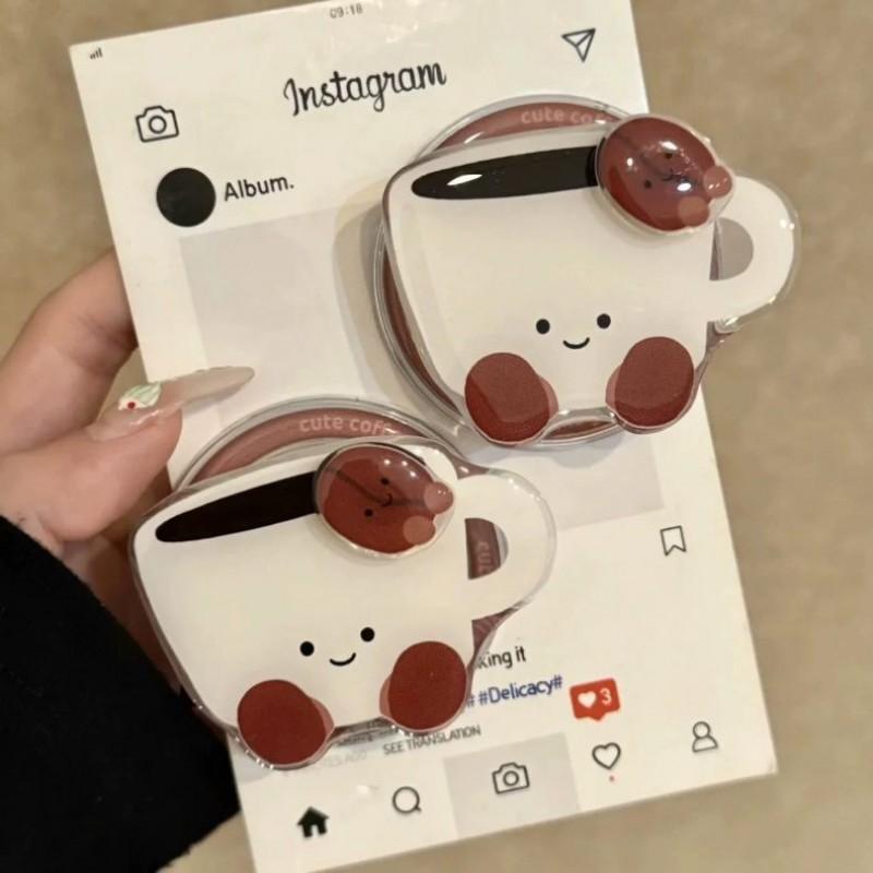 Mobile Phone Magnetic Bracket Coffee Rotatable Cute Universal Desktop Ornament Cartoon Extendable Girl Airbag Ins