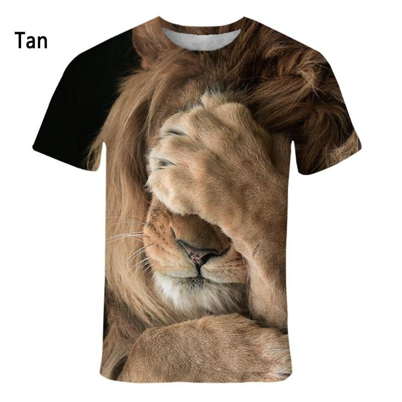 New Fashion Animal Face 3d Printed T-shirt Men's and Women's Summer Casual Short Sleeve Monkey Dog Cat Lion Animal Print Shirt