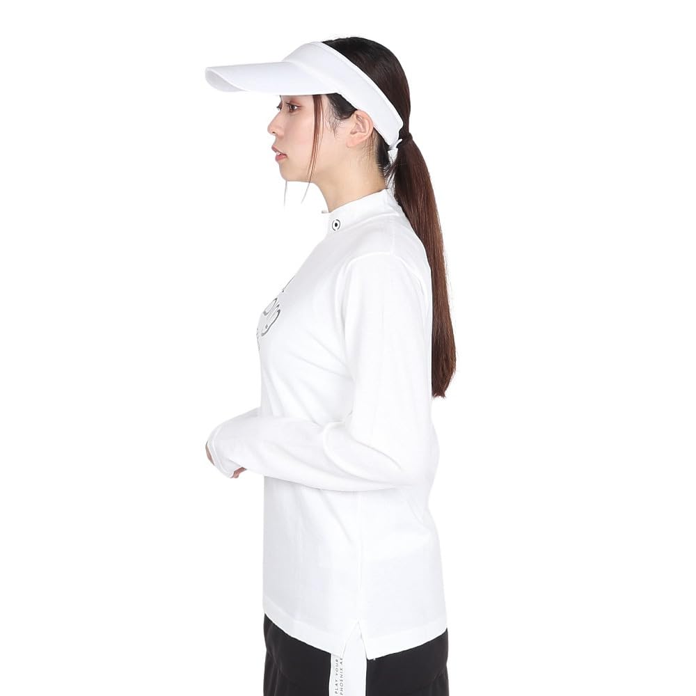 Long Sleeve High Neck Knit Golf LL [Pin Apparel] Women's (Logo Print) / / 622-4275002 030_White